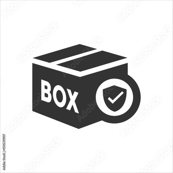 Fototapeta package box, shipping package box vector icon, box icon, warning icon