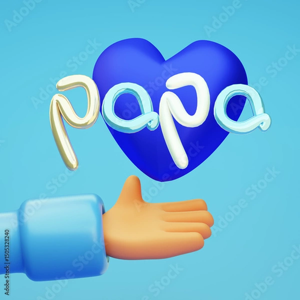 Fototapeta Happy Father’s Day 3d greeting card. 3d render.