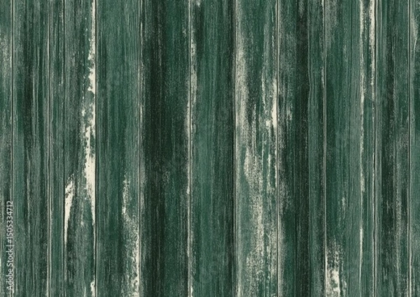 Fototapeta Dark teal wood plank texture with distressed effect.