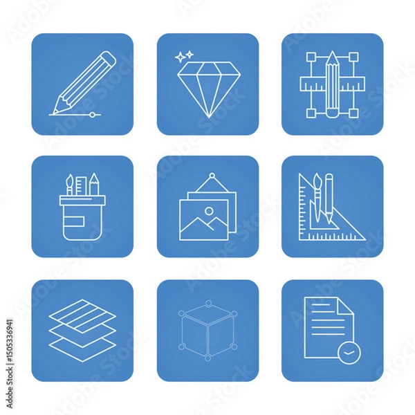 Fototapeta Design Tools icon set. Vector icon illustration