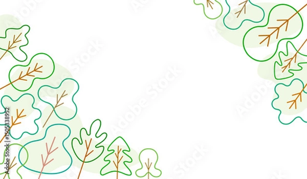 Obraz Abstract tree outline frame design vector illustration. Decoration border with nature.