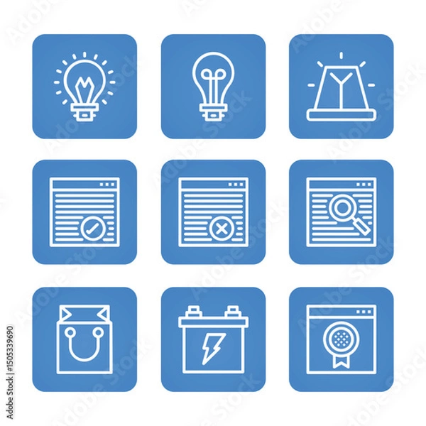 Fototapeta Multimedia icon set collection. Editable stroke. Vector illustration