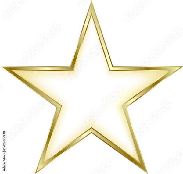 Obraz Golden star vector. Silver sparkle luxury design element. Icon of star. New Years decor element.