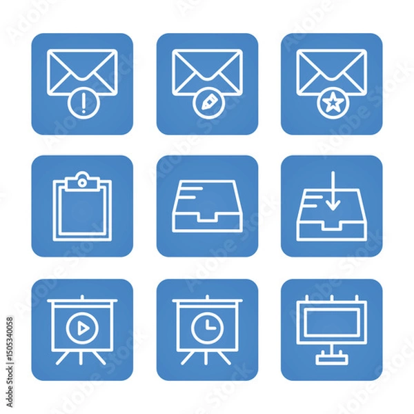 Fototapeta Multimedia icon set collection. Editable stroke. Vector illustration