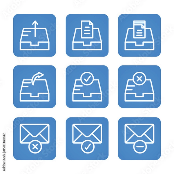 Fototapeta Multimedia icon set collection. Editable stroke. Vector illustration