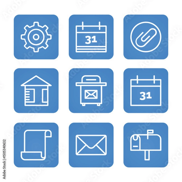 Fototapeta Multimedia icon set collection. Editable stroke. Vector illustration