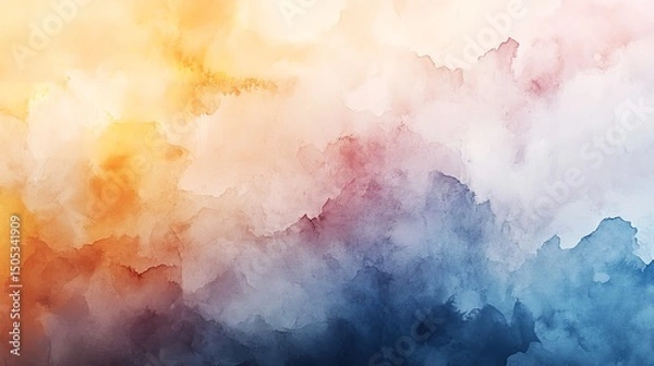 Fototapeta abstract watercolor background with clouds
