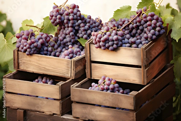 Fototapeta beautiful blackberries with leaves in wooden vase isolated on white
