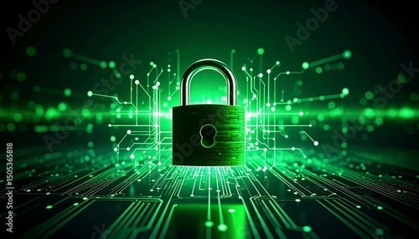 Obraz Cyber Security Padlock.