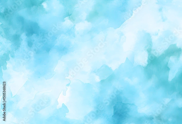 Fototapeta Dalhia Seamless Vector Pattern - Ink Drawing with Watercolor Texture
