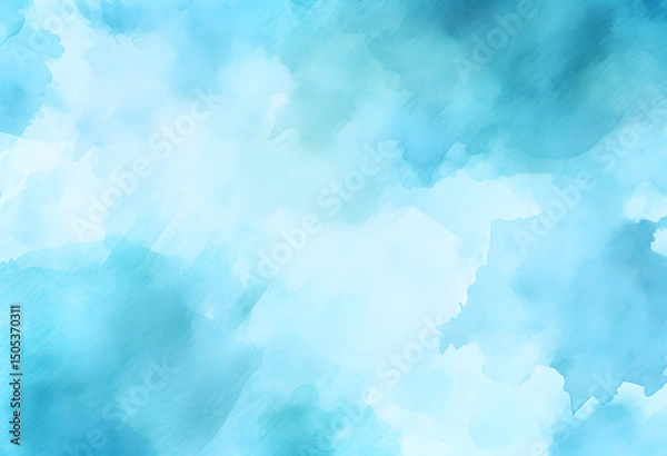 Fototapeta Dalhia Seamless Vector Pattern - Ink Drawing with Watercolor Texture
