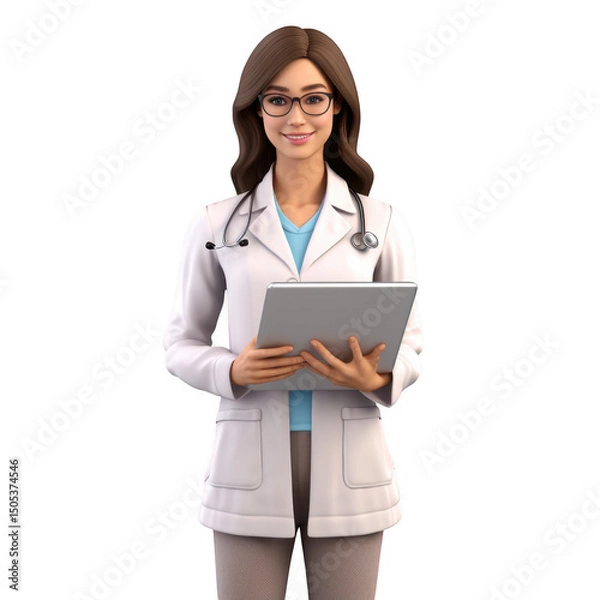 Obraz Woman doctor holding a tablet computer