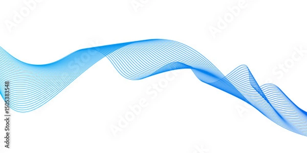 Obraz Abstract vector background with blue wavy lines,Abstract vector blue wave lines on white background,blending line background. colorful wave lines. blue lines background.