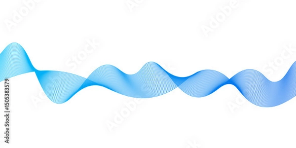 Obraz Abstract vector background with blue wavy lines,Abstract vector blue wave lines on white background,blending line background. colorful wave lines. blue lines background.