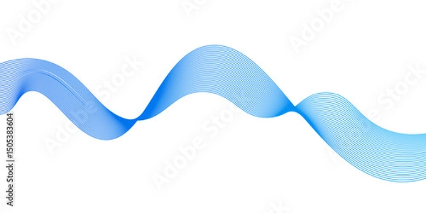 Obraz Abstract vector background with blue wavy lines,Abstract vector blue wave lines on white background,blending line background. colorful wave lines. blue lines background.