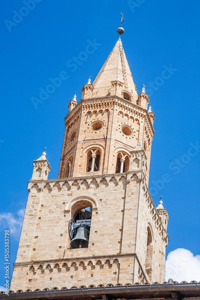 Obraz the brick bell tower of the cathedral basilica of Atri in Abruzzo Italy
