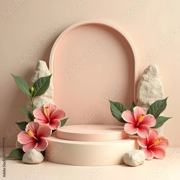 Fototapeta Mandarin Magic: A Fresh and Vibrant Display of Citrus and Sage on a Coral Canvas