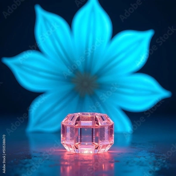 Fototapeta Golden Daisies: A Delicate Ascent in Soft Blue