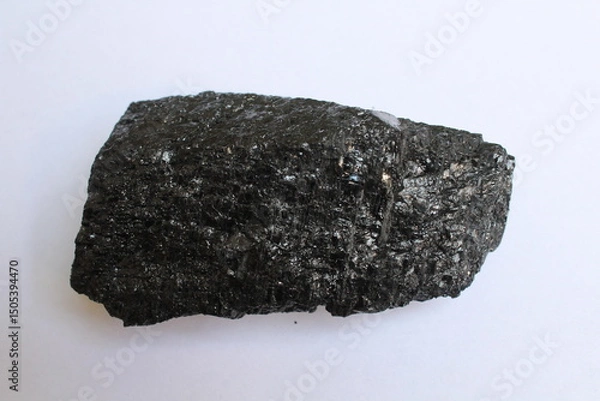 Obraz Black coal isolated on a white background 