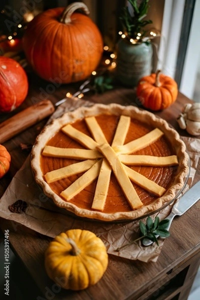 Obraz The Pumpkin pie making arrangement