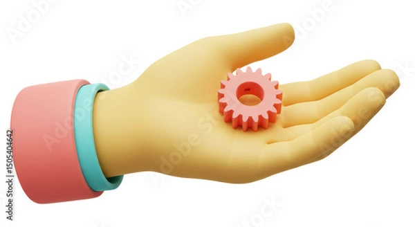 Obraz Isolated Gear In Hand