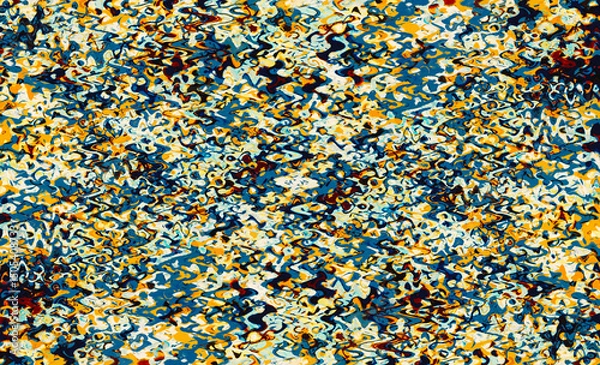 Fototapeta yellow,blue and brown    abstract   colorful  wavy pattern  background