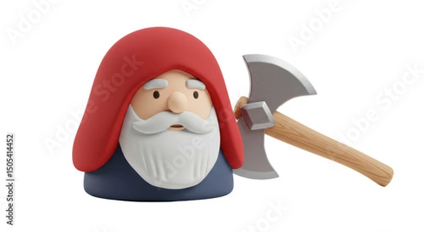 Obraz Isolated Gnome on White Background