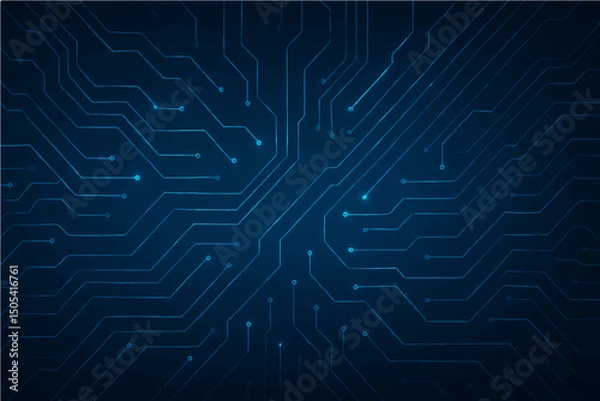 Obraz Abstract digital web network circuit line techno wallpaper design.