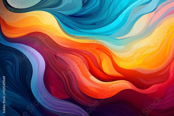 Fototapeta Autumn leaves swirl in a vibrant autumnal vortex.
