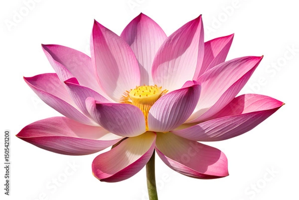 Fototapeta Small Vibrant Pink Lotus Flower Isolated on Transparent Background