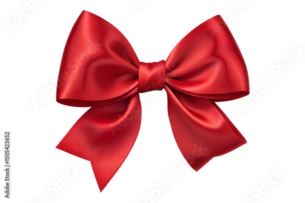 Fototapeta red bow isolated on transparent white background