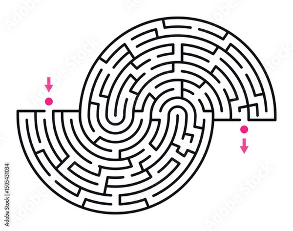 Obraz Основные RGB abstract maze labyrinth with entry and exit, vector labyrinth 334