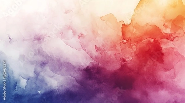 Fototapeta abstract watercolor background with clouds