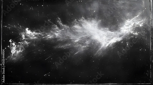 Fototapeta An overlay of dust and scratches mimicking the effect of an old film, creating a distressed, chalkboard-like design.