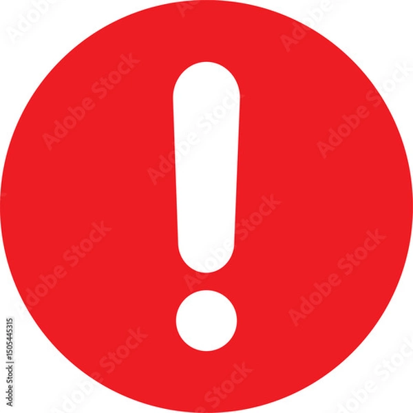 Fototapeta Exclamation danger sign vector isolated on white background. attention sign icon. Hazard warning attention sign. icon alert. Risk