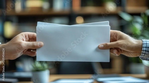 Obraz Hands exchanging documents