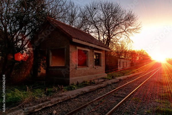 Obraz old railway station