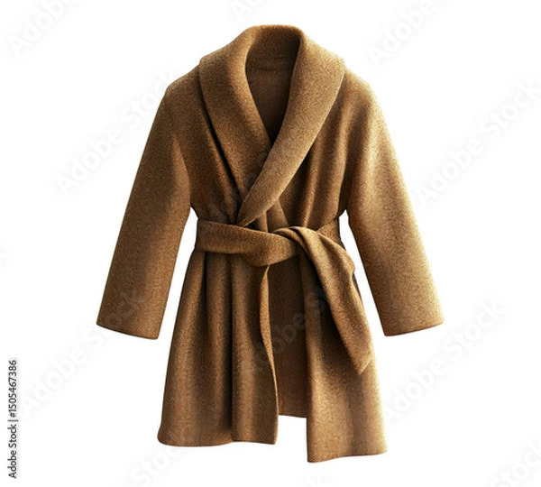 Obraz A tan coat with a belt around the waist