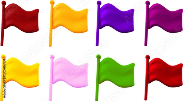 Fototapeta Vector realistic isolated set of flags.