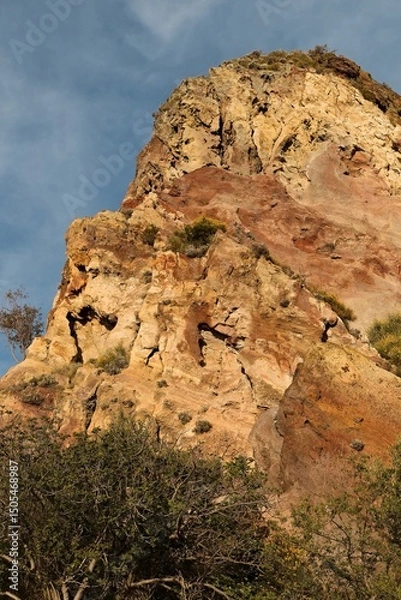 Obraz View of volcanic formations at sunset on Vulcano island. Aeolian (Lipari) islands. Italy. Europe.