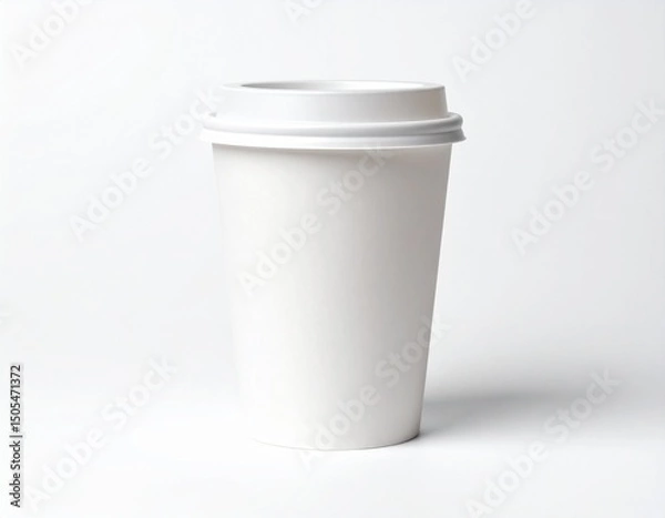 Obraz Minimalist Blank Kraft Coffee Cup for Takeaway, paper cup, Take-out coffee cup. Isola