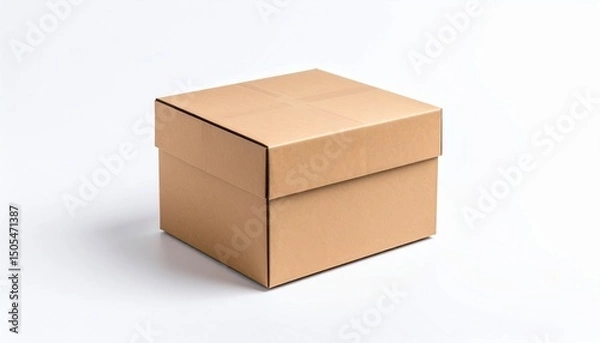 Obraz Brown Paper box Cardboard box isolated on white background