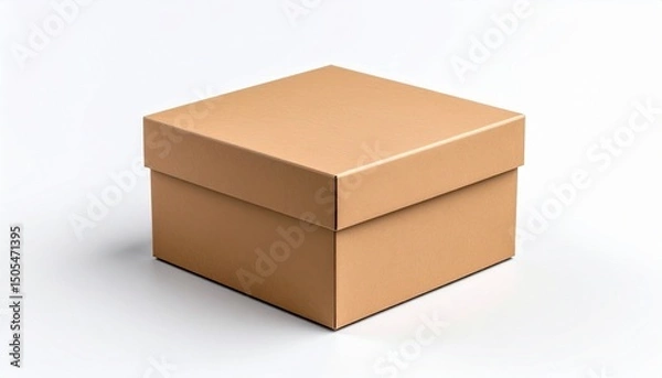 Obraz Brown Paper box Cardboard box isolated on white background