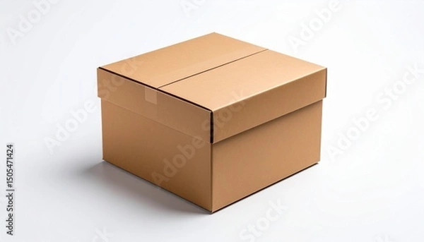 Obraz Brown Paper box Cardboard box isolated on white background
