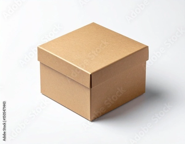 Obraz Brown Paper box Cardboard box isolated on white background