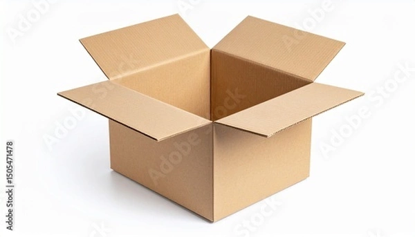 Obraz opened cardboard box isolated on a white background