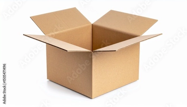 Obraz opened cardboard box isolated on a white background