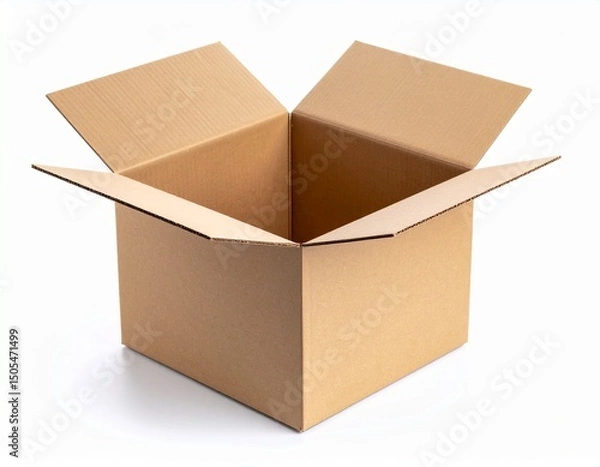 Obraz opened cardboard box isolated on a white background