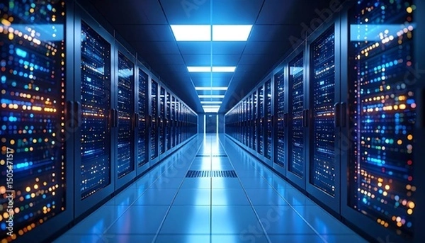 Fototapeta Server Room Data Center Network. (1)