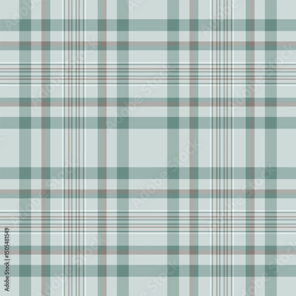 Obraz Elegant muted teal and gray plaid pattern.  Perfect for textile design, fashion, home decor, and website backgrounds.  Subtle texture adds sophistication.  Creates a calm, classic aesthetic.